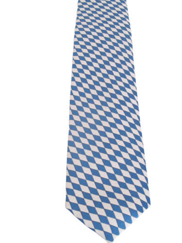 Krawatte Weiss-Blau Rautenmuster